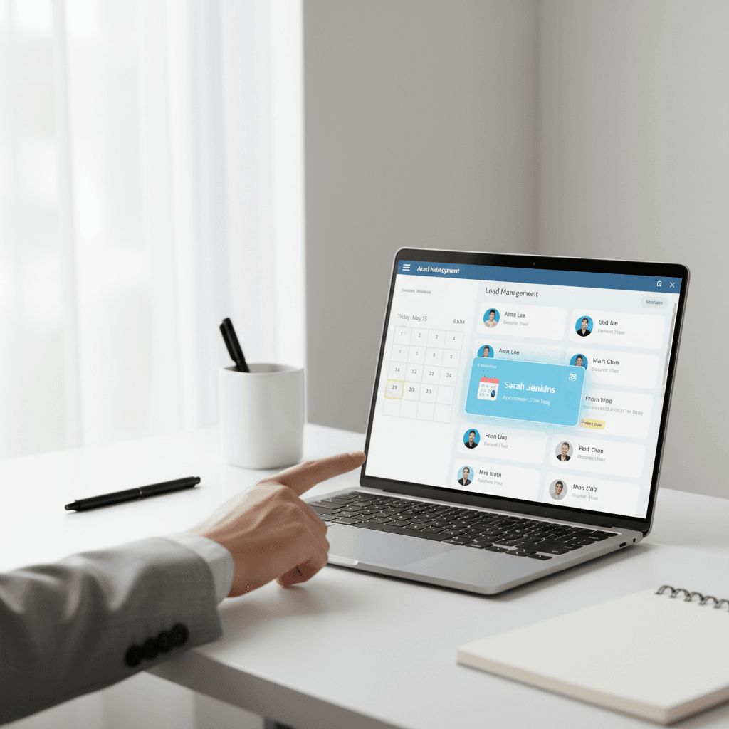 Lead capture dashboard showing organized contact list