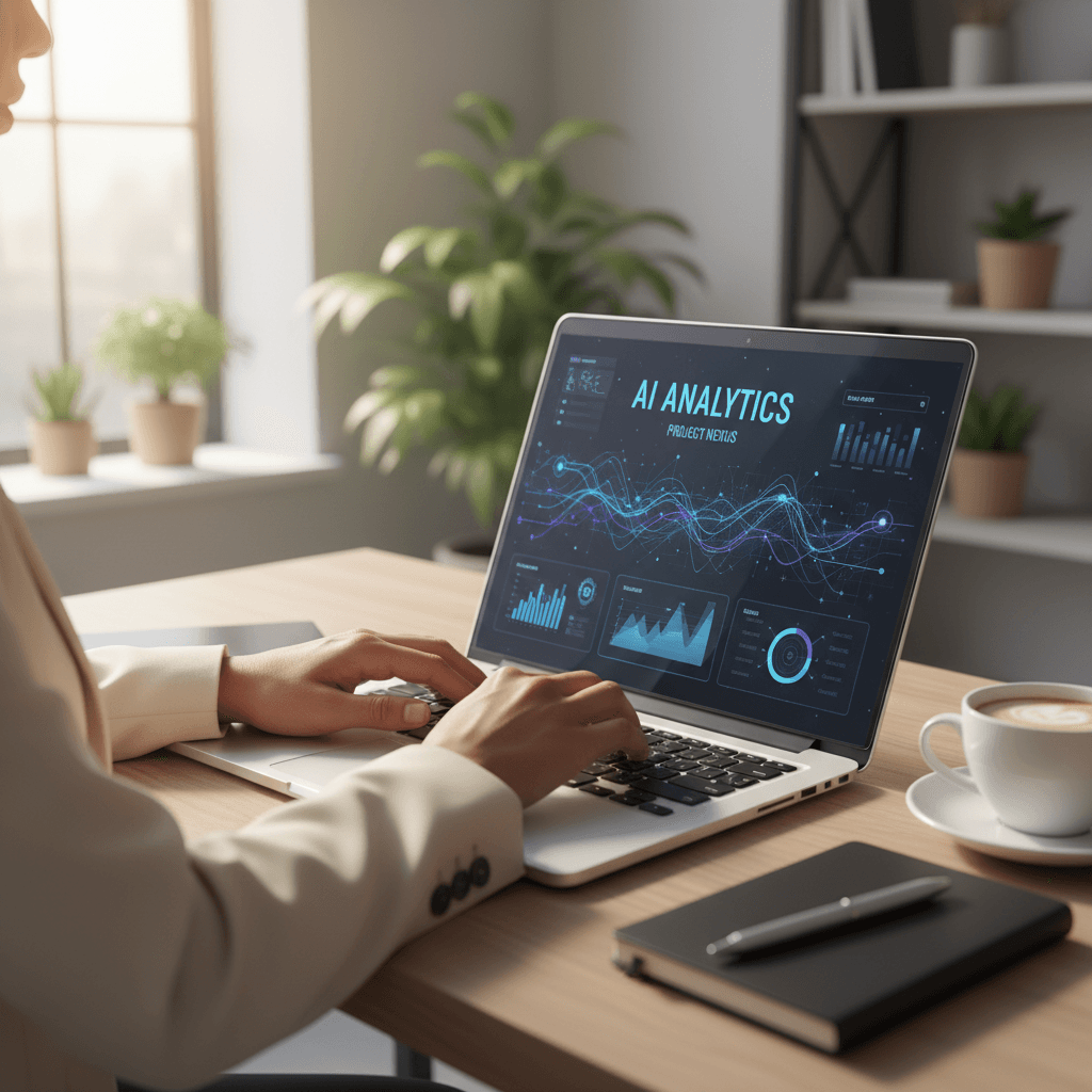 AI appointment booking dashboard on laptop screen